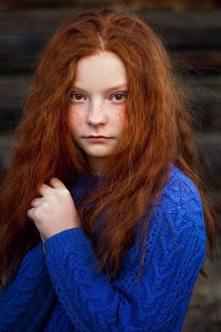 Обои портрет, дети, девочка, волосы, лицо, веснушки, рыжеволосая, portrait, children, girl, hair, face, freckles, redhead разрешение 2560x1441 Загрузить