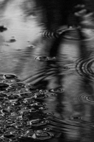 Обои вода, камни, чёрно-белое, дождь, лужа, water, stones, black and white, rain, puddle разрешение 1920x1080 Загрузить