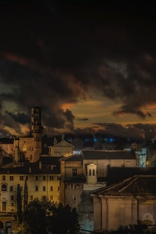 Обои ночь, дома, италия, рим, купол, базилика, night, home, italy, rome, the dome, basilica разрешение 2048x1145 Загрузить