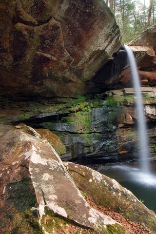 Обои скалы, камни, водопад, сша, кентукки, jackson county park, rocks, stones, waterfall, usa, kentucky разрешение 2048x1413 Загрузить