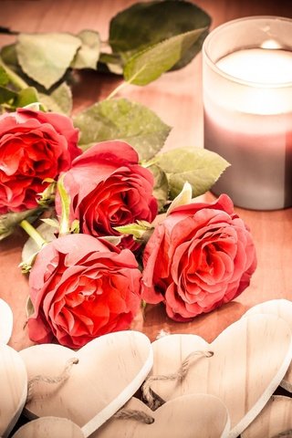 Обои цветы, свечи, розы, сердечки, день святого валентина, композиция, валентинки, flowers, candles, roses, hearts, valentine's day, composition, valentines разрешение 2048x1365 Загрузить