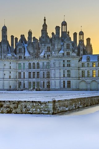 Обои зима, замок, франция, bing, chateau de chambord, шато, шамбор, winter, castle, france, chateau, chambord разрешение 1920x1200 Загрузить