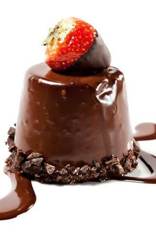 Обои ягода, клубника, шоколад, сладкое, десерт, пирожное, berry, strawberry, chocolate, sweet, dessert, cake разрешение 2560x2105 Загрузить