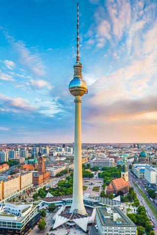 Обои город, германия, телебашня, берлин, the city, germany, tower, berlin разрешение 3840x2400 Загрузить