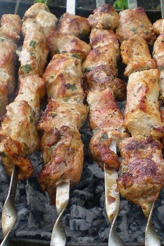 Обои мясо, шашлык, шампура, мангал, meat, kebab, skewers, grill разрешение 1920x1200 Загрузить