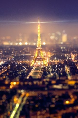 Обои ночь, огни, город, париж, франция, эйфелева башня, night, lights, the city, paris, france, eiffel tower разрешение 3840x2160 Загрузить