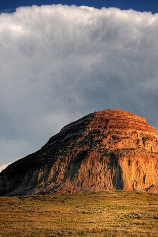 Обои облака, природа, пейзаж, гора, канада, bing, саскачеван, big muddy valley, castle butte, clouds, nature, landscape, mountain, canada разрешение 1920x1200 Загрузить