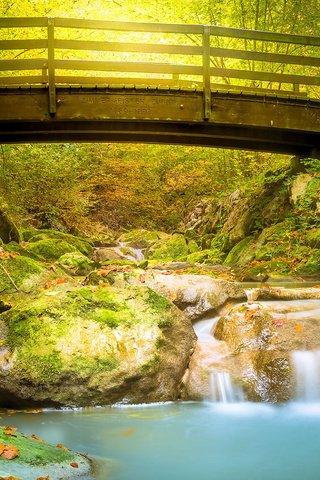 Обои река, природа, мост, водопад, river, nature, bridge, waterfall разрешение 1920x1200 Загрузить