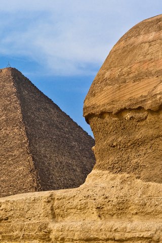 Обои пирамида, скульптура, египет, пирамиды, сфинкс, свинкс, pyramid, sculpture, egypt, sphinx, swings разрешение 2048x1130 Загрузить