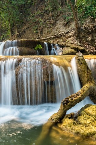 Обои река, природа, водопад, палки, river, nature, waterfall, stick разрешение 2880x1800 Загрузить