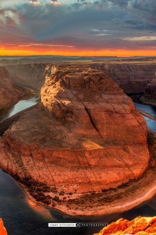 Обои река, crafts of colorado, скалы, природа, закат, каньон, аризона, колорадо, horseshoe bend, хорсшу-бенд, river, rocks, nature, sunset, canyon, az, colorado разрешение 2048x1092 Загрузить