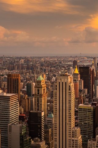 Обои небоскребы, мегаполис, сша, нью-йорк, манхэттен, empire state, skyscrapers, megapolis, usa, new york, manhattan разрешение 2560x1080 Загрузить