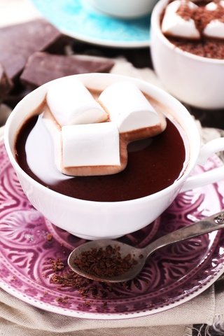 Обои кофе, шоколад, зефир, какао, горячий шоколад, маршмэллоу, coffee, chocolate, marshmallows, cocoa, hot chocolate, marshmallow разрешение 2880x1800 Загрузить