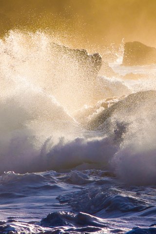 Обои природа, волны, море, побережье, шторм, гаваи, oahu's north shore, nature, wave, sea, coast, storm, hawaii разрешение 3360x2100 Загрузить