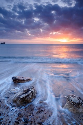 Обои облака, природа, камни, закат, море, англия, залив алум, alum bay, clouds, nature, stones, sunset, sea, england, at alum bay разрешение 1920x1440 Загрузить