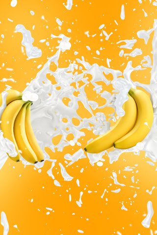 Обои брызги, всплеск, молоко, бананы, squirt, splash, milk, bananas разрешение 6000x3375 Загрузить