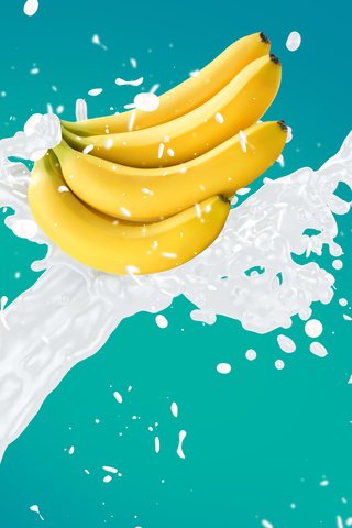 Обои обои, брызги, всплеск, молоко, бананы, wallpaper, squirt, splash, milk, bananas разрешение 6000x3375 Загрузить