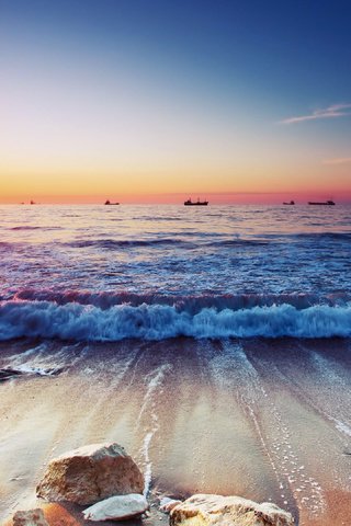 Обои закат, море, пляж, sunset, sea, beach разрешение 3840x2160 Загрузить