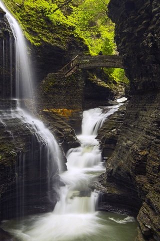 Обои скалы, камни, водопад, rocks, stones, waterfall разрешение 2200x1467 Загрузить