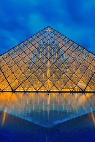 Обои ночь, отражение, париж, стекло, франция, крыша, лувр, музей, night, reflection, paris, glass, france, roof, the louvre, museum разрешение 2048x1356 Загрузить