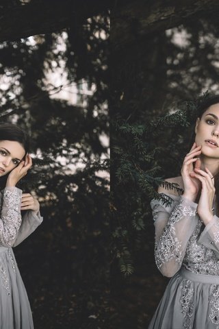 Обои хвоя, девушка, платье, ветки, взгляд, волосы, лицо, alexandra cameron, needles, girl, dress, branches, look, hair, face разрешение 2048x1535 Загрузить