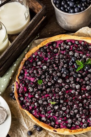 Обои мята, ягоды, черника, выпечка, пирог, mint, berries, blueberries, cakes, pie разрешение 3000x2000 Загрузить