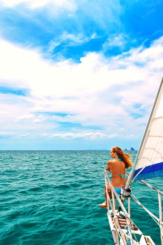 Обои девушка, море, яхта, 18, girl, sea, yacht разрешение 5616x3744 Загрузить