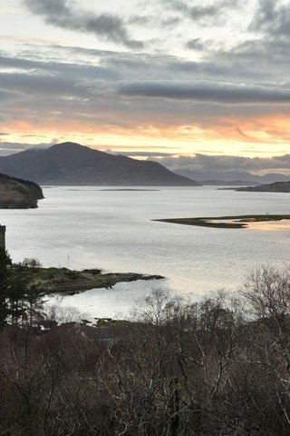 Обои озеро, горы, замок, шотландия, йленонан, lake, mountains, castle, scotland, leinonen разрешение 1920x1080 Загрузить