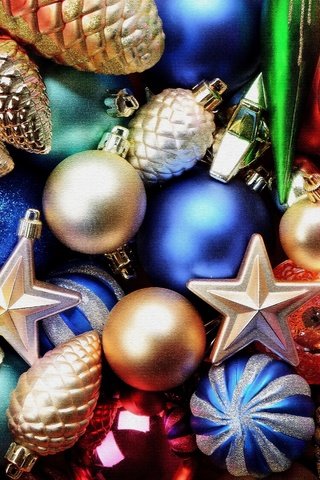 Обои новый год, украшения, рождество, елочные игрушки, new year, decoration, christmas, christmas decorations разрешение 2880x1800 Загрузить