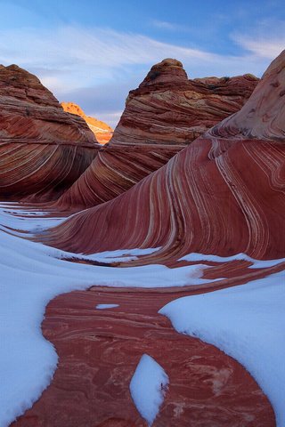 Обои скалы, снег, зима, пейзаж, каньон, rocks, snow, winter, landscape, canyon разрешение 1920x1200 Загрузить