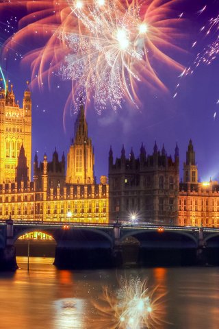 Обои лондон, англия, фейерверк, биг бен, вестминстер, london, england, fireworks, big ben, westminster разрешение 2880x1800 Загрузить
