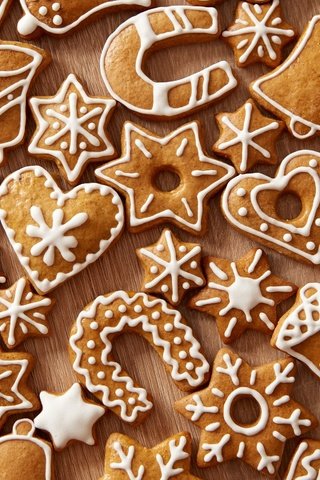 Обои рождество, сладкое, печенье, выпечка, десерт, имбирное печенье, christmas, sweet, cookies, cakes, dessert разрешение 2880x1800 Загрузить