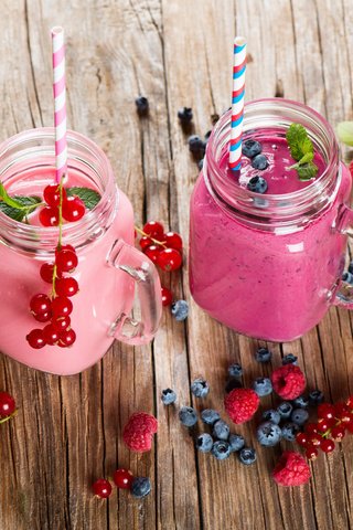 Обои малина, ягоды, черника, банки, смородина, смузи, raspberry, berries, blueberries, banks, currants, smoothies разрешение 7096x4768 Загрузить