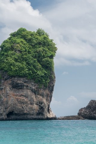 Обои небо, облака, море, острова, таиланд, утес, пхи-пхи, the sky, clouds, sea, islands, thailand, rock, phi phi разрешение 6016x4016 Загрузить