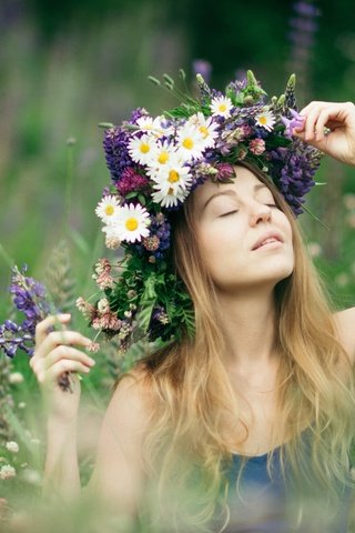 Обои цветы, девушка, настроение, луг, венок, алина, flowers, girl, mood, meadow, wreath, alina разрешение 4599x3066 Загрузить