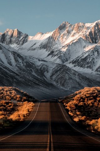 Обои дорога, горы, снег, природа, road, mountains, snow, nature разрешение 5472x3648 Загрузить