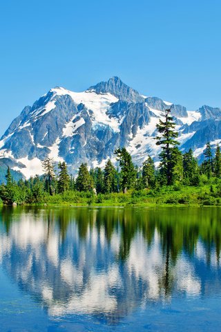 Обои озеро, горы, лес, lake, mountains, forest разрешение 4753x3066 Загрузить