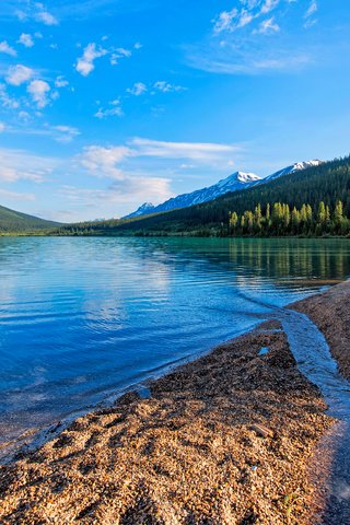 Обои озеро, горы, лес, lake, mountains, forest разрешение 4168x2345 Загрузить