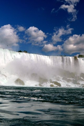 Обои небо, облака, водопад, канада, онтарио, ниагарский водопад, the sky, clouds, waterfall, canada, ontario, niagara falls разрешение 3840x2160 Загрузить