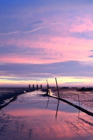 Обои закат, пейзаж, море, лодки, sunset, landscape, sea, boats разрешение 1920x1080 Загрузить