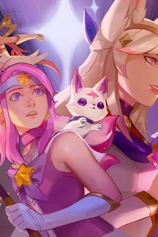 Обои lux, lulu, poppy, syndra, miss fortune, ahri, лига легенд, janna, jinx, soraka, ezreal, star guardians, league of legends, soraka is разрешение 1920x1080 Загрузить