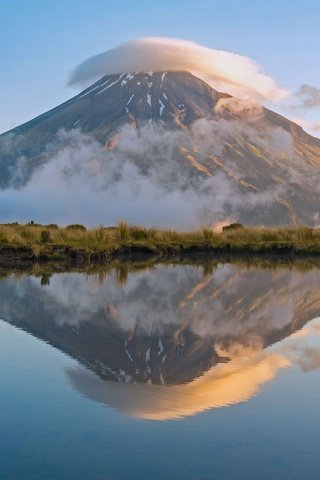 Обои река, отражение, новая зеландия, гора таранаки, river, reflection, new zealand, mt taranaki разрешение 5088x2862 Загрузить