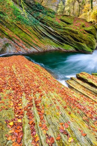 Обои река, скалы, осень, франция, савойя, river, rocks, autumn, france, savoie разрешение 5995x3373 Загрузить