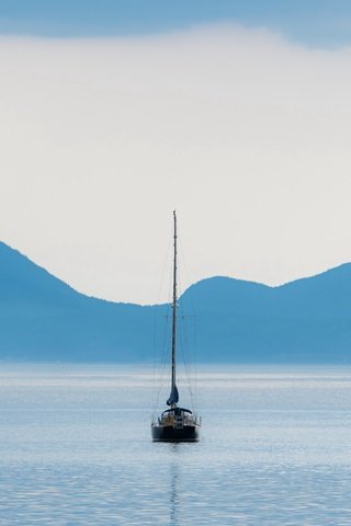 Обои море, лодка, минимализм, sea, boat, minimalism разрешение 3840x2160 Загрузить