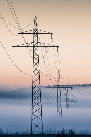 Обои небо, природа, лэп, the sky, nature, power lines разрешение 2047x1300 Загрузить