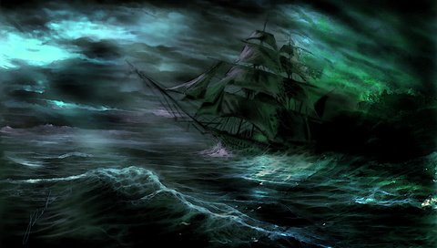 Обои тропа волшебника, корабль-призрак, давыдов виктор, path of the wizard, ghost ship, davydov victor разрешение 2500x1500 Загрузить