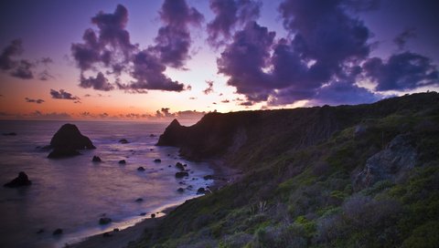 Обои закат, пляж, океан, sunset, beach, the ocean разрешение 2560x1600 Загрузить