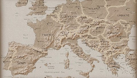 Обои вид сверху, карта, под старину, европа, the view from the top, map, antique, europe разрешение 2560x1600 Загрузить