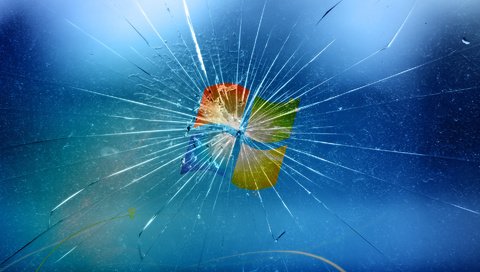 Обои синий, стекло, windows 7, разбитое, blue, glass, broken разрешение 1920x1200 Загрузить