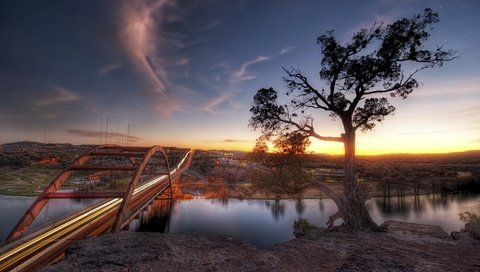 Обои река, закат, мост, остин, river, sunset, bridge, austin разрешение 5453x3924 Загрузить